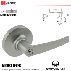 Hager 3540 August Lever Lockset US26D Stock No 112711