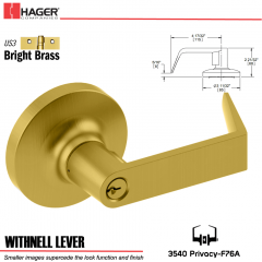 Hager 3540 Withnell Lever Lockset US3 Stock No 174672