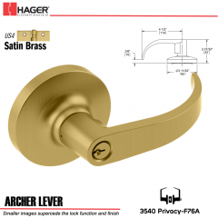 Hager 3540 Archer Lever Lockset US4/US26D Stock No 138959