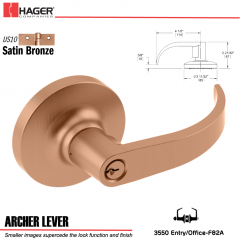 Hager 3550 Archer Lever Lockset US10 Stock No 132912