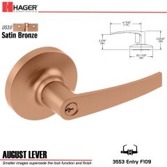 Hager 3553 August Lever Lockset US10 Stock No 023437