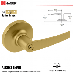 Hager 3553 August Lever Lockset US4 Stock No 142392