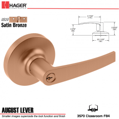 Hager 3570 August Lever Lockset US10 Stock No 144719