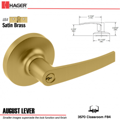 Hager 3570 August Lever Lockset US4 Stock No 150836