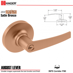 Hager 3573 August Lever Lockset US10 Stock No 006303