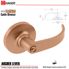 Hager 3579 Archer Lever Lockset US10 Stock No 042916