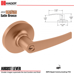 Hager 3579 August Lever Lockset US10 Stock No 027417