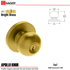 Hager 3580 Apollo Knob Lockset US3 Stock No 141586