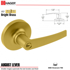 Hager 3580 August Lever Lockset US3/US26D Stock No 166120