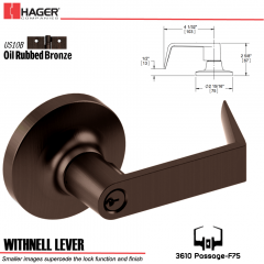 Hager 3610 Withnell Lever Lockset US10B Stock No 035223