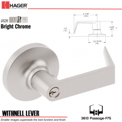 Hager 3610 Withnell Lever Lockset US26 Stock No 110879