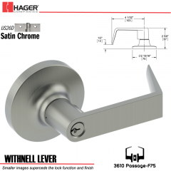 Hager 3610 Withnell Lever Lockset US26D Stock No 103195