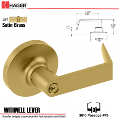 Hager 3610 Withnell Lever Lockset US4 Stock No 101158