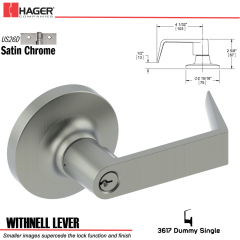 Hager 3617 Withnell Lever Lockset US26D Stock No 013165