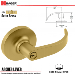 Hager 3640 Archer Lever Lockset US4 Stock No 036370