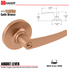 Hager 3653 August Lever Lockset US10 Stock No 148241