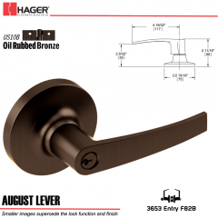 Hager 3653 August Lever Lockset US10B Stock No 158952