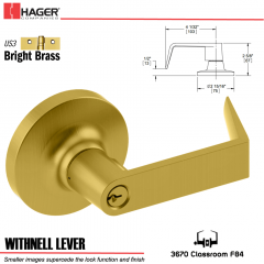 Hager 3670 Withnell Lever Lockset US3 Stock No 135579