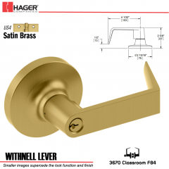 Hager 3670 Withnell Lever Lockset US4 Stock No 152800