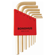 Bondhus Hex End Short Arm L-Wrench Metric 7pc Set (HLX7MSG) Gold finish