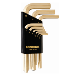 Bondhus Hex End Short Arm L-Wrench Metric 9pc Set (HLX9MSG) Gold finish