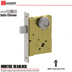 Hager 3863 US26D Mortise Deadlock Stock No 186454