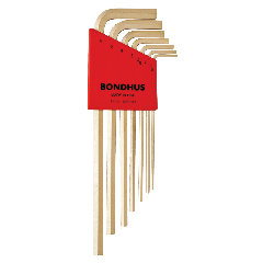 Bondhus Hex End Long Arm L-Wrench Metric 7pc Set (HLX7MG) Gold finish