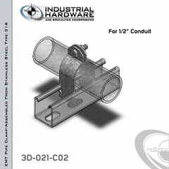 EMT Pipe Clamp-Assembled From Stainless Type 316 For 1/2 in. Conduit