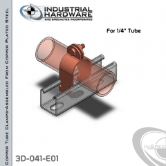 Copper Tube Clamps-Assembled From Copper Plated Steel For 1/4 in. Tube