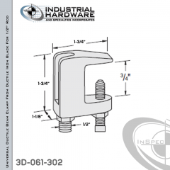 Universal Ductile Beam Clamp From Ductile Iron Black For 1/2 in. Rod