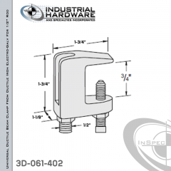 Universal Ductile Beam Clamp From Ductile Iron Electro-Galv For 1/2 in. Rod