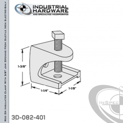 Rod Or Insulator Clamp With 5/8 in. Jaw Opening From Ductile Iron Electro-Galv For 1/4-20