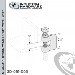 C-Clamp Steel W/Locknut With 3/4 in. Jaw Opening From Plain Steel-Light Oil For 5/8-11