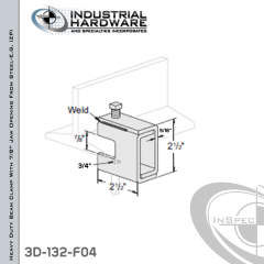 Heavy Duty Beam Clamp With 7/8 in. Jaw Opening From Steel-E.G. (ZP) For 3/4-10 Rod