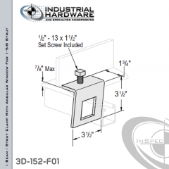 I Beam / Strut Clamp With Angular Window For 1-5/8 Strut With 7/8 in. Maximum Capacity From Steel-E.G. (ZP)