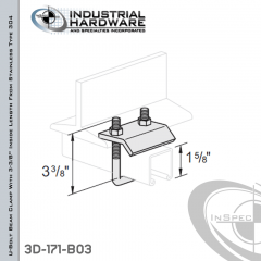 U-Bolt Beam Clamp With 3-3/8 in. Inside Length From Stainless Type 304 For 1-5/8 in. Strut