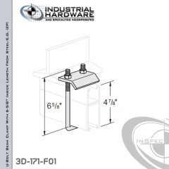 U-Bolt Beam Clamp With 6-5/8 in. Inside Length From Steel-E.G. (ZP) For All Strut