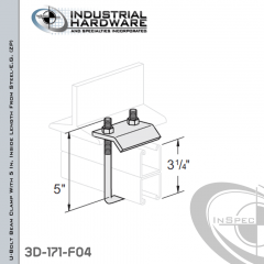 U-Bolt Beam Clamp With 5 in. Inside Length From Steel-E.G. (ZP) For 3-1/4 in. Strut