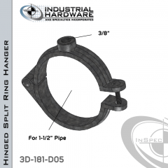 Hinged Split Ring Hanger From Plain Steel-Light Oil For 1-1/2 in. Pipe