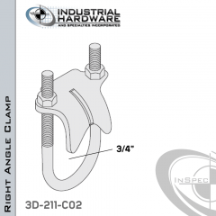 Right Angle Clamp From Stainless Type 316 For 3/4 in. Pipe