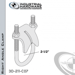 Right Angle Clamp From Stainless Type 316 For 2-1/2 in. Pipe