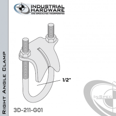 Right Angle Clamp From Steel-Hot Dip Galv. For 1/2 in. Pipe