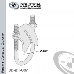 Right Angle Clamp From Steel-Hot Dip Galv. For 2-1/2 in. Pipe