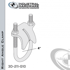 Right Angle Clamp From Steel-Hot Dip Galv. For 4 in. Pipe