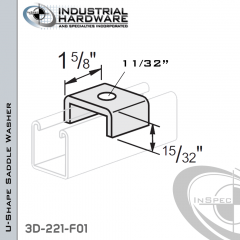 U-Shape Saddle Washer From Steel-E.G. (Zinc Plated) With 11/32 in. Hole (1/4 in. Bolt)