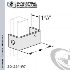 Inside Clevis Hanger From Steel-E.G. (Zinc Plated) With 2-Holes For All Strut With 4 in. Offset