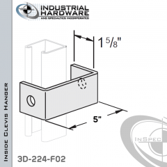 Inside Clevis Hanger From Steel-E.G. (Zinc Plated) With 2-Holes For All Strut With 5 in. Offset