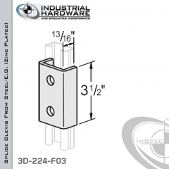 Splice Clevis From Steel-E.G. (Zinc Plated) With 2-Holes For 13/16 in. Strut