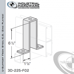 U-Support From Steel-E.G. (Zinc Plated) With 3-Holes For All Strut With 6-1/2 in. Offset