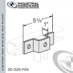 U-Support From Steel-E.G. (Zinc Plated) With 3-Holes For 1 in. Strut